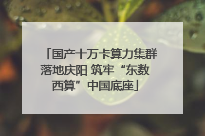国产十万卡算力集群落地庆阳 筑牢“东数西算”中国底座