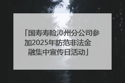 国寿寿险漳州分公司参加2025年防范非法金融集中宣传日活动