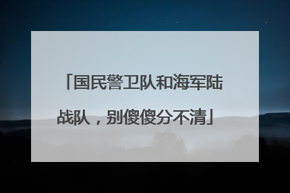 国民警卫队和海军陆战队，别傻傻分不清