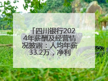 四川银行2024年薪酬及经营情况披露：人均年薪33.2万，净利润突破20亿