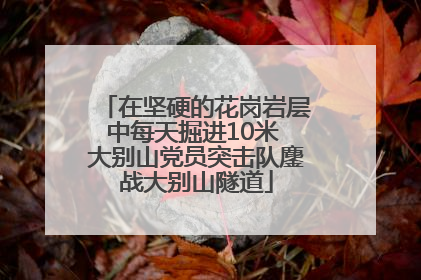 在坚硬的花岗岩层中每天掘进10米 大别山党员突击队鏖战大别山隧道