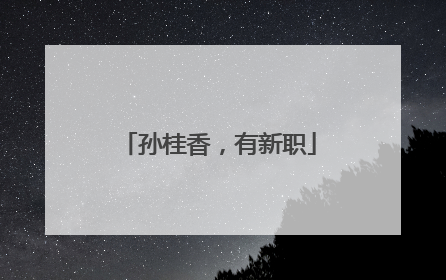 孙桂香，有新职