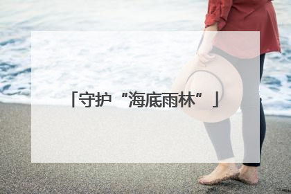 守护“海底雨林”