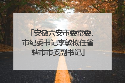 安徽六安市委常委、市纪委书记李敏拟任省辖市市委副书记