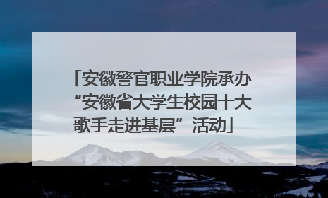 安徽警官职业学院承办“安徽省大学生校园十大歌手走进基层”活动