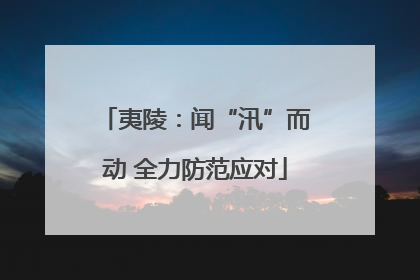 夷陵：闻“汛”而动 全力防范应对