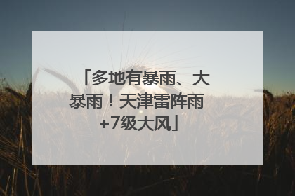 多地有暴雨、大暴雨！天津雷阵雨+7级大风