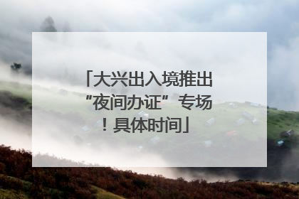 大兴出入境推出“夜间办证”专场！具体时间