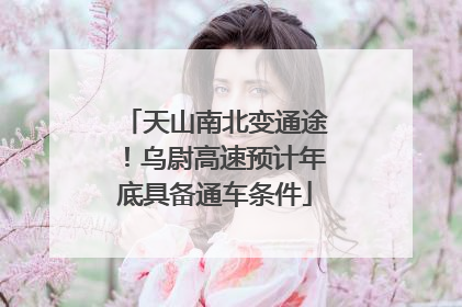 天山南北变通途！乌尉高速预计年底具备通车条件
