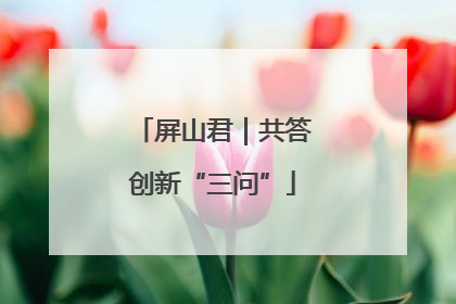 屏山君｜共答创新“三问”