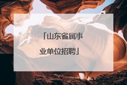 山东省属事业单位招聘