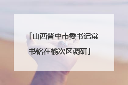 山西晋中市委书记常书铭在榆次区调研