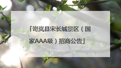岢岚县宋长城景区（国家AAA级）招商公告