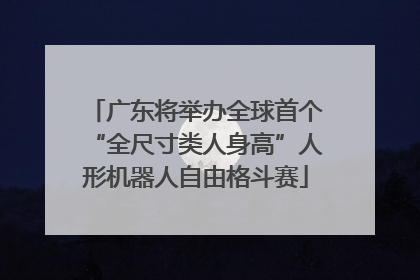 广东将举办全球首个“全尺寸类人身高”人形机器人自由格斗赛