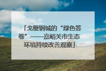 戈壁钢城的“绿色答卷”——嘉峪关市生态环境持续改善观察