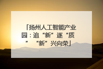 扬州人工智能产业园：追“新”逐“质” “新”兴向荣