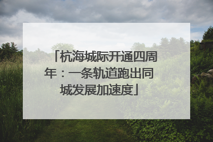 杭海城际开通四周年：一条轨道跑出同城发展加速度