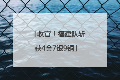收官！福建队斩获4金7银9铜