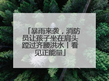暴雨来袭，消防员让孩子坐在肩头蹚过齐腰洪水丨看见正能量