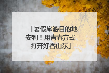 暑假旅游目的地安利！用青春方式打开好客山东