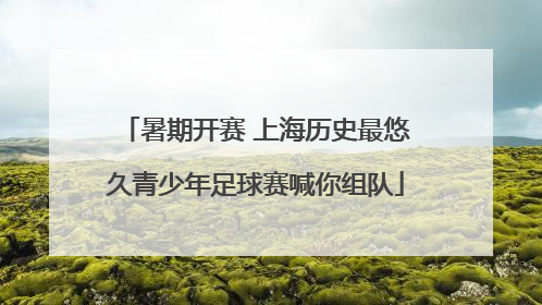 暑期开赛 上海历史最悠久青少年足球赛喊你组队