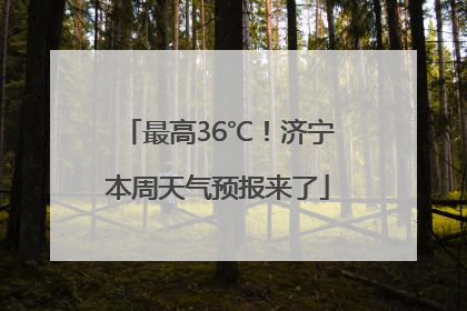 最高36℃！济宁本周天气预报来了