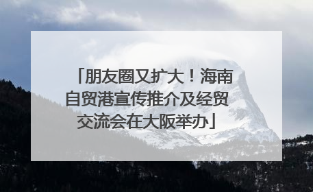 朋友圈又扩大！海南自贸港宣传推介及经贸交流会在大阪举办