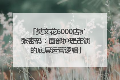 樊文花6000店扩张密码：面部护理连锁的底层运营逻辑