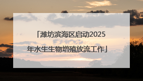 潍坊滨海区启动2025年水生生物增殖放流工作