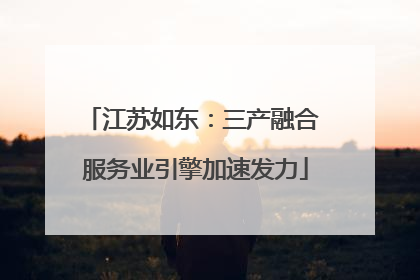 江苏如东：三产融合 服务业引擎加速发力