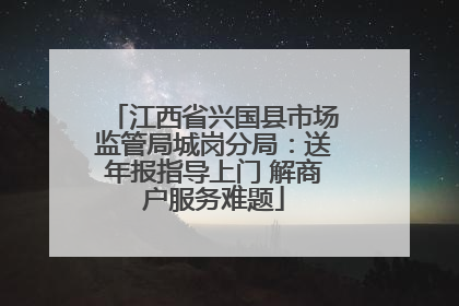 江西省兴国县市场监管局城岗分局：送年报指导上门 解商户服务难题