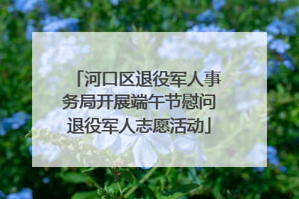 河口区退役军人事务局开展端午节慰问退役军人志愿活动