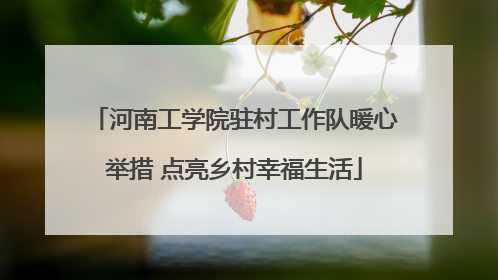 河南工学院驻村工作队暖心举措 点亮乡村幸福生活