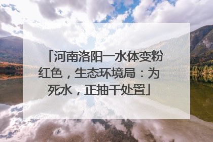 河南洛阳一水体变粉红色，生态环境局：为死水，正抽干处置