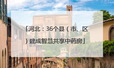 河北：36个县（市、区）建成智慧共享中药房