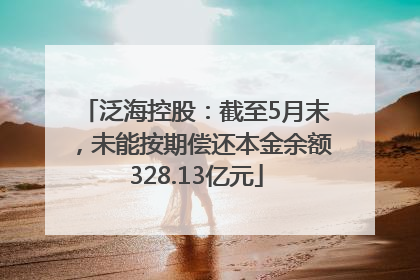 泛海控股：截至5月末，未能按期偿还本金余额328.13亿元