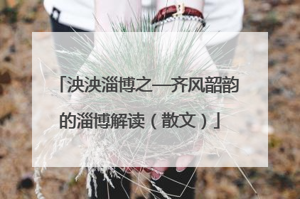 泱泱淄博之—齐风韶韵的淄博解读（散文）