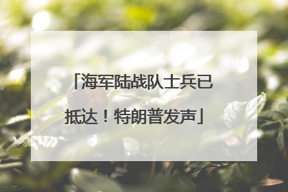 海军陆战队士兵已抵达！特朗普发声