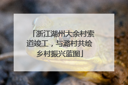 浙江湖州大余村索道竣工，与潞村共绘乡村振兴蓝图