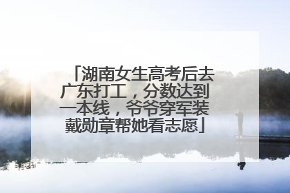 湖南女生高考后去广东打工，分数达到一本线，爷爷穿军装戴勋章帮她看志愿
