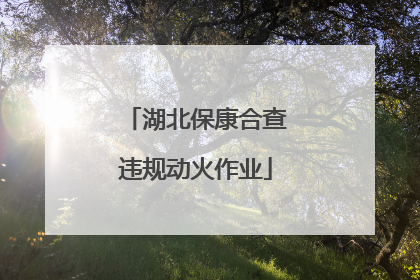 湖北保康合查违规动火作业