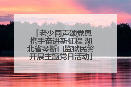 老少同声颂党恩 携手奋进新征程 湖北省琴断口监狱民警开展主题党日活动