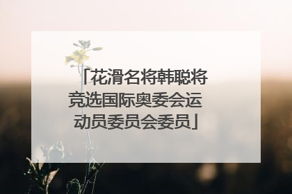 花滑名将韩聪将竞选国际奥委会运动员委员会委员