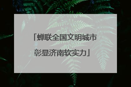 蝉联全国文明城市 彰显济南软实力