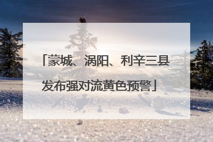 蒙城、涡阳、利辛三县发布强对流黄色预警