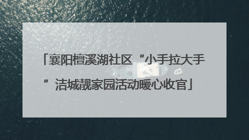 襄阳檀溪湖社区“小手拉大手”洁城靓家园活动暖心收官