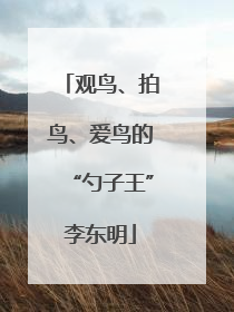 观鸟、拍鸟、爱鸟的“勺子王”李东明