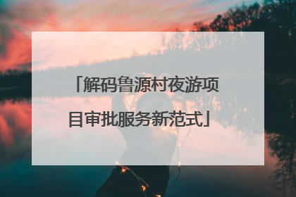 解码鲁源村夜游项目审批服务新范式