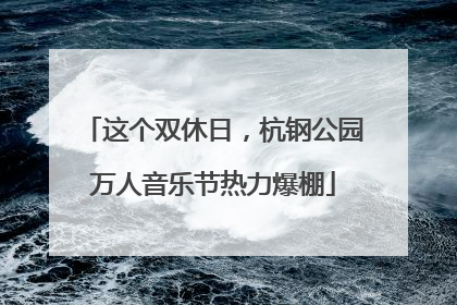 这个双休日，杭钢公园万人音乐节热力爆棚