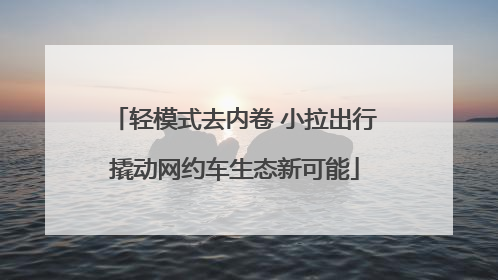 轻模式去内卷 小拉出行撬动网约车生态新可能